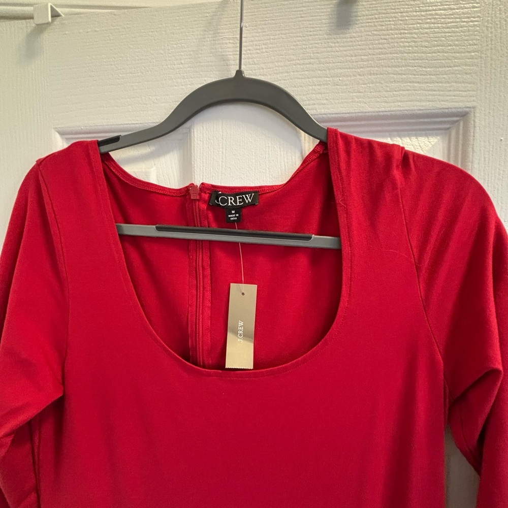 J. Crew Red Cotton Chiffon Dress - Picture 2 of 5